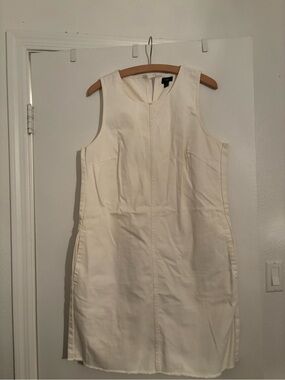 J. Crew Sleeveless Cream Shift Dress